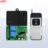 Interrupteur à distance 2 canaux DC12V 433,92 MHz, télécommande longue portée pour moteur de porte de garage, serrure et éclairage
