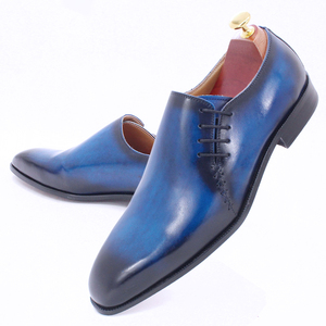 2021 New Personalizza Vestito <span class=keywords><strong>Scarpe</strong></span> di Cuoio Blu Low Cut Uomini Fatti A Mano Da <span class=keywords><strong>Sposa</strong></span> Partito Oxford <span class=keywords><strong>Scarpe</strong></span> - Product Image 3