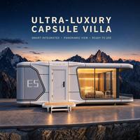 Maison Capsule Spatiale de Luxe, Maison Capsule Préfabriquée Modulaire avec 2 Chambres pour Complexes Hôteliers