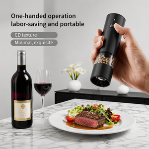 Nouvel ensemble <span class=keywords><strong>moulin</strong></span>/broyeur à sel et poivre électrique portatif en acier inoxydable, rechargeable USB-C, réglable, vente chaude - Product Image 2
