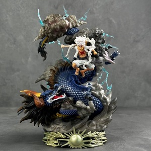 Figurine d'anime en PVC de 23 cm, très vendue, Nika Luffy contre Kaido, effet éclair, modèle Gear 5 - Product Image 3