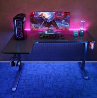 Bureau de jeu en L robuste pour ordinateur, grande table de jeu avec support moniteur – Vente en gros