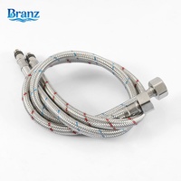 Tuyau d'arrivée d'eau ondulé tressé en acier inoxydable Branz pour évier de cuisine, tube intérieur en caoutchouc EPDM, flexible à filetage simple