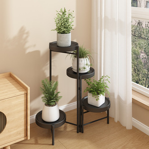 Nuevo hogar <span class=keywords><strong>apartamento</strong></span> 3-4 niveles Metal maceta decoración soporte blanco negro pantalla para balcón decoración polvo recubierto de hierro - Product Image 2