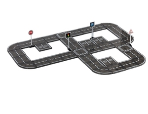 Ensemble de tuiles magnétiques pour la construction de routes, <span class=keywords><strong>jouet</strong></span> éducatif STEM pour enfants, blocs de construction magnétiques, circuit de circulation urbaine, <span class=keywords><strong>jouet</strong></span> magnétique de route pour voitures pour tout-petits - Product Image 2