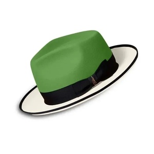 Sombrero Fedora de Fieltro de Lana Verde, Talla Ajustable, Estilo Americano Clásico para Viajes y Ocasiones Formales - Product Image 1