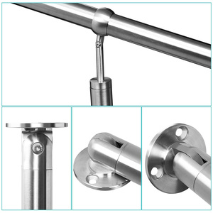 Lối vào lan can thép không gỉ lan can cầu thang lan can ngoài trời bên gắn góc có thể điều chỉnh tường lan can - Product Image 4