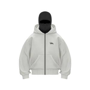 2024 남여 공용 듀얼 후드 집업 재킷 가을 겨울 스트리트웨어 수 놓은 니트 아우터 남성 여성 엣지 도시 패션 - Product Image 5