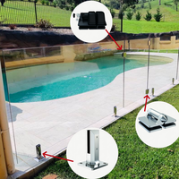 Système de robinet en verre 2205 robuste Balustrade de clôture de piscine en verre sans cadre de sécurité extérieure