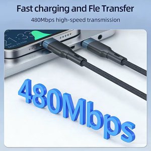 Cavo <span class=keywords><strong>USB</strong></span> da 1M Tipo <span class=keywords><strong>A</strong></span> <span class=keywords><strong>a</strong></span> Tipo <span class=keywords><strong>C</strong></span>, 3A, Intrecciato <span class=keywords><strong>a</strong></span> 4 Fili, Ricarica Rapida, Cavo Dati 480Mbps - Product Image 2
