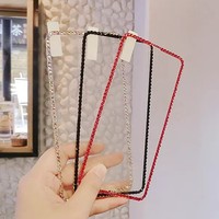 Protection d'écran en verre trempé 3D de luxe à paillettes brillantes pour iPhone
