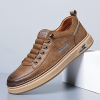 Sneakers décontractées en cuir véritable pour homme, chaussures de marche légères et antidérapantes pour un usage quotidien