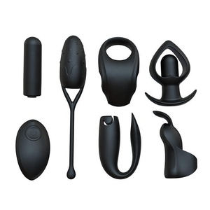 7 in 1 BDSM 진동기 세트 음핵 항문 링 원격 제어 총알 충전식 다중 부착 섹스 토이 남성과 여성을위한 SM 키트 - Product Image 1