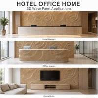 Panneau mural acoustique en bois massif gravé en 3D avec texture ondulée, certifié FSC, décoration murale moderne personnalisée pour hôtel et commerce