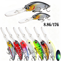 Leurre Artificiel Dur - Minnow à Queue Longue pour Plongée Profonde/Peu Profonde, Système de Lancer Longue Portée avec Bille en Acier pour la Pêche au Leurre - Matériel de Gros