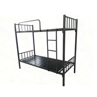 Lit superposé Hengli SX27 au design moderne, taille Queen, avec cadre en métal et échelle, idéal pour appartement, avec rangement, prix usine disponible