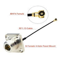 Câble N vers U.fl Panneau à bride femelle de type N vers connecteur mâle RF1 de 1ère génération RF1.13 Cavalier d'extension d'antenne en queue de cochon