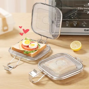 Máquina para hacer sándwiches de acero inoxidable, prensa para panini, molde para tostar pan, clip de malla, máquina para desayunos, herramientas para hornear pasteles en el horno de cocina - Product Image 5