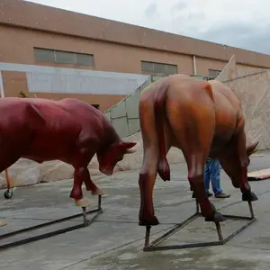 Estatua de vaca de fibra de vidrio de tamaño natural, escultura de animales, estatua de vaca de fibra de vidrio, animal FRP