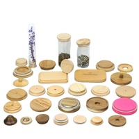 YUESHEN Couvercle de tasse en bois de bambou personnalisé, couvercle de pot en verre, joint en silicone, pièces de stockage usinées par CNC