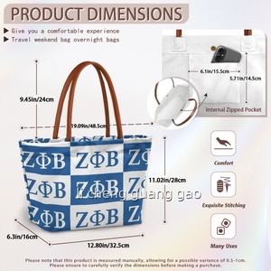 全新定制设计 ZPB Zeta Phi Beta Sisters Club 手提包 户外旅行大容量高品质手提包周末包 - Product Image 6
