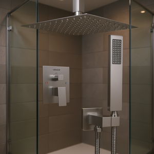 Vevor - Juego de Grifería para Ducha de Pared con Cabezal de Ducha Cuadrado, Acabado Níquel Cepillado, Diseño Moderno, Acero Inoxidable - Product Image 2