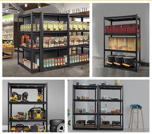 ריהוט אחסון מדפי לסלון וחיצוני אחסון מתלה חדר מדף 4 tier מתכת אחסון מדף מדף - Product Image 3