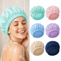 Bonnets de Douche Réglables Double Couche de Luxe avec Logo Personnalisé pour Femmes, Imperméables, Réutilisables et Écologiques