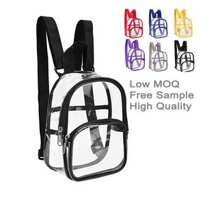 Wholesale Custom Leisure Design Stadium Approved Pvc School Bag Mini Transparent <b>Clear</b> <b>Backpacks</b> 14L - Product Image 1