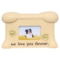 Urne funéraire en résine pour animaux de compagnie, style dessin animé avec cadre photo, personnalisable, pour la commémoration à domicile, en stock