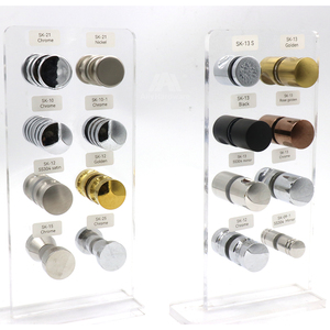 Poignée de porte en verre coulissante simple face Bouton de porte de salle de bain latéral Doub finition tachée pour porte en verre - Product Image 5