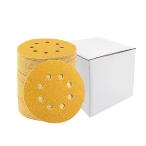 100 шт. в ассортименте наждачная бумага p 40 5 дюймов 8 отверстий крючок и петля шлифовальные диски 220-Грит случайная орбитальная круглая абразивная наждачная бумага - Product Image 1