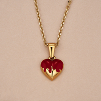 Mode 18K Or Émail Coeur Donut Pendentif Étanche Personnalisé En Acier Inoxydable Guitare Ours Alien Pendentif Collier pour Hommes
