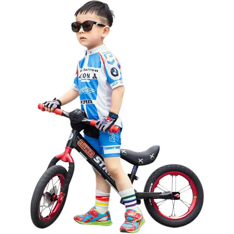Детский велосипедный костюм с коротким рукавом, влагопоглощающий дышащий костюм для катания на роликах, одежда для велоспорта