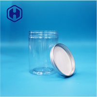 Bocaux en plastique PET transparent de 500 ml pour aliments, bonbons, biscuits, avec bouchons à vis en plastique, étanches, de qualité alimentaire, pour en-cas, aliments en conserve