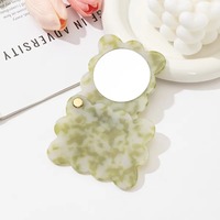 Miroir cosmétique compact portable en forme de nuage en acétate lumineux de qualité supérieure avec logo personnalisé pour femmes