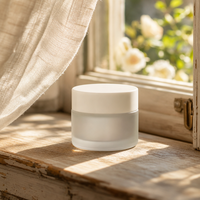 Contenant en verre givré blanc mat pour crème hydratante, crème pour le corps, lotion, emballage cosmétique