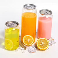 Vente en gros Canette transparente en plastique PET facile à ouvrir de 6oz 8oz 10oz 12oz 16oz pour boisson gazeuse jus soda café