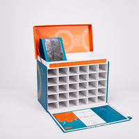 Boîte cadeau en papier de luxe à double porte avec logo imprimé personnalisé et sections divisées pour les emballages cadeaux de Noël, de la Saint-Valentin et des fêtes