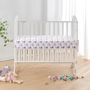 Baby Organic Cotton Bedsheet Comforter Newborn Bed Linen Baby Muslin Fitted Crib Sheet Bedding Set OEM 100% Cotton Fabric 40 A16