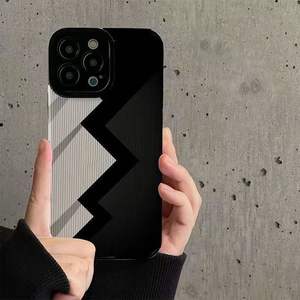 Custodia per <span class=keywords><strong>iPhone</strong></span> 17Air 13 <span class=keywords><strong>14</strong></span> 15 16 <span class=keywords><strong>Pro</strong></span> Max con motivo geometrico creativo a polilinee, <span class=keywords><strong>nera</strong></span> e bianca, morbida e antiurto - Product Image 6