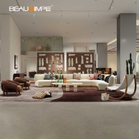 Fauteuil en flanelle courbé de design italien PECORA avec pieds cannelés, fauteuil d'appoint de luxe pour villa, appartement, chambre à coucher, salon