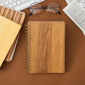 A5商务办公加厚笔记本2024规划定制木质材料硬套笔记本学校