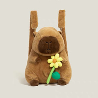 Sac à dos Capybara en peluche super doux brodé sur mesure, jouet en peluche, rembourrage en coton PP, matériau écologique, mignon et amusant pour les enfants
