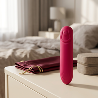 Vibromasseur en silicone rouge rose, 10 fréquences, rechargeable par USB, étanche IPX7, faible bruit, silencieux, masseur portatif, non lubrifié