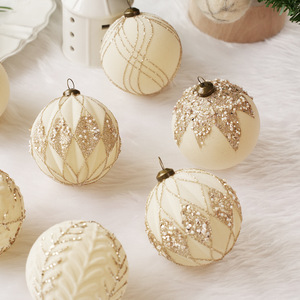 12PCS Velvet <b>Glitter</b> Christmas Tree Balls Ornaments Shatterproof Plastic Decorative Baubles Decorations for Xmas Tree Decor - Product Image 4