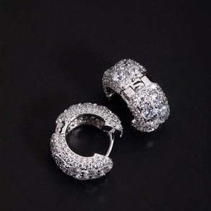 Diamond Earrings Women's Synthetic Lab Grown Round Brilliant Cut Geometric Everyday Wear XHE-091 - Product Image 3