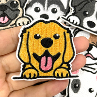 Chien fer sur chapeau patchs décoration vêtements broderie Applique vêtement Patch Badge cousu chien Badge bricolage artisanat mignon chien