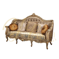 Europäische Art Yips LD-1601-1358 Harz schnitzen handgemalte Rose Muster 3-Sitzer Holz Sofa für Home Wohnzimmer Möbel