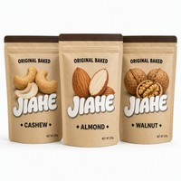 JIAHE Op maat gemaakte logo kraft papieren staande ziplock zakjes, hersluitbare aluminium verzegelbare sachet zip lock zakken groothandel